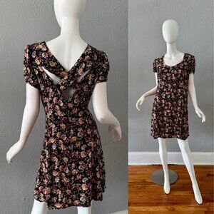 Vintage 90s Floral Joni Blair Fit & Flare Mini Dress 3XL